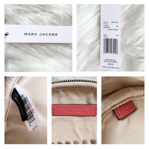 New! MARC JACOBS Logo The Rewind Leather Crossbody Bag in Salmon Pink - Picture 14 of 14